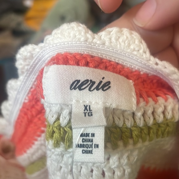 NWT Aerie Crochet Halter Crop Top - Picture 5 of 6